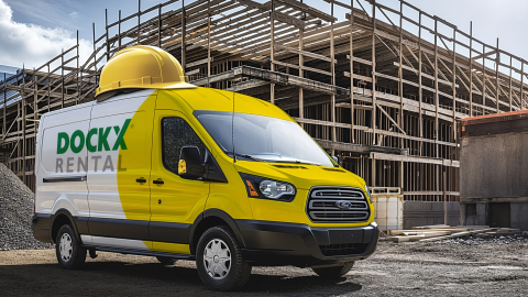 Dockx van on construction site